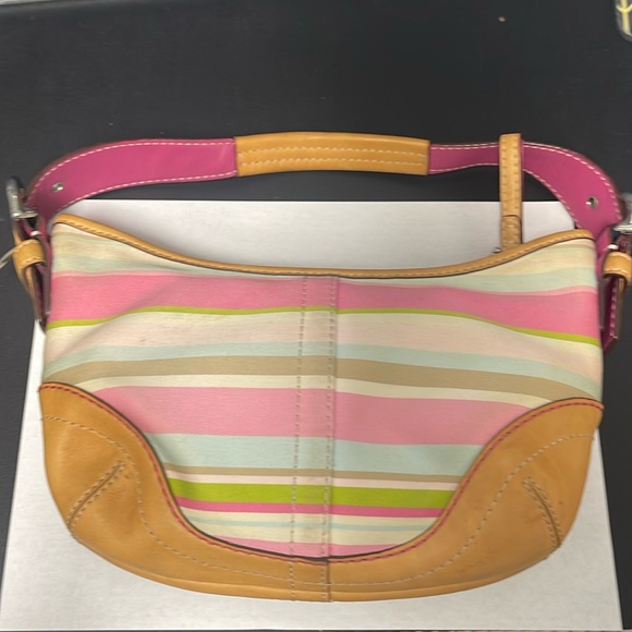 COACH pastel stripe Soho purse - Picture 2 of 10